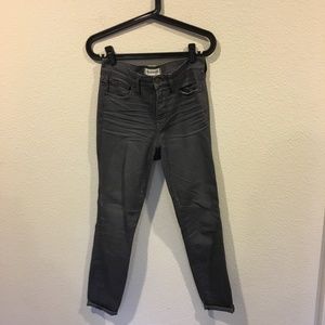 Madewell high riser skinny gray jeans
